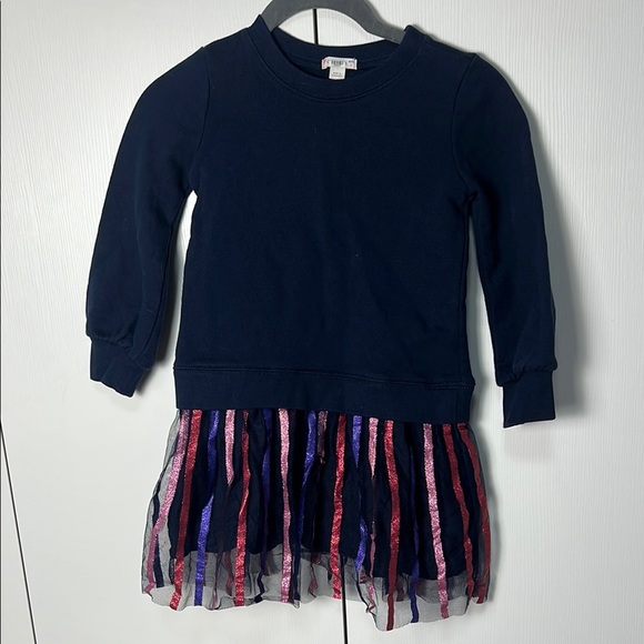 Crewcuts Other - Crew Cuts Navy sweater Girls Dress with Multicolor Tulle Skirt size 6